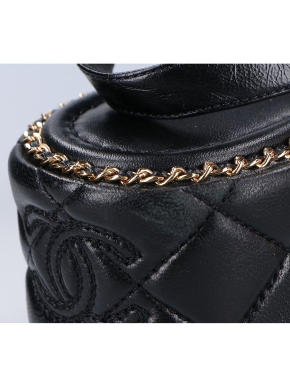 Chanel CC Logo Quilted Chain Platform Sandals 37 1 2C - Picture 10 of 12